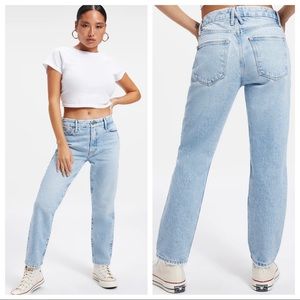 Good American Good Girlfriend Petite High Rise Straight Leg Jeans